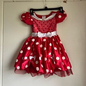 Disney Parks Minnie Mouse Red and White Polka Dot Costume Dress Size 4